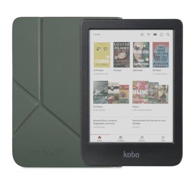 LECTOR E READER KOBO CLARA COLOUR NEGRO CON FUNDA SLEEPCOVER VERDE - 1
