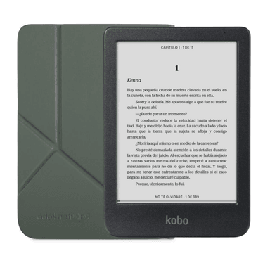LECTOR E READER KOBO CLARA BW NEGRO CON FUNDA SLEEPCOVER VERDE - 1