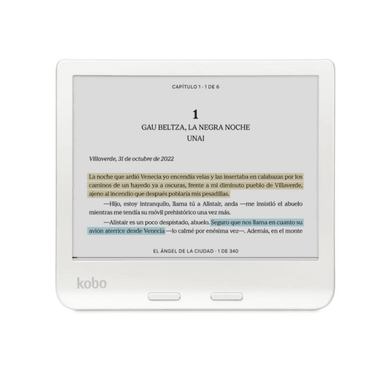 LECTOR E READER KOBO LIBRA COLOUR BLANCO CON FUNDA SLEEPCOVER BEIGE - 5