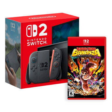 PACK CONSOLA NINTENDO SWITCH 2 NEGRO + JUEGO DONKEY KONG BANANZA - 1