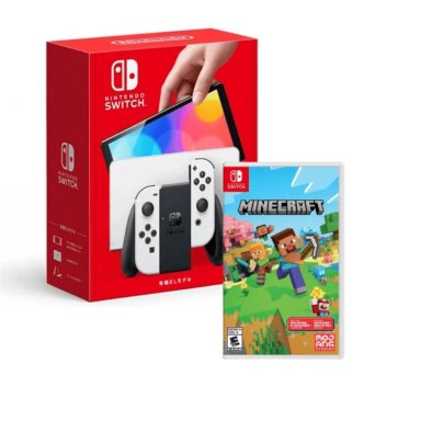 PACK CONSOLA NINTENDO SWITCH OLED BLANCA CON JUEGO MINECRAFT - 1