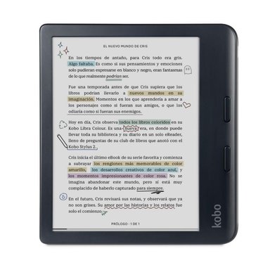 LECTOR E READER KOBO LIBRA COLOUR NEGRO CON FUNDA PREMIUM SLEEPCOVER AZUL - 3