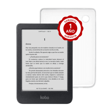 LECTOR E READER KOBO CLARA BW NEGRO CON FUNDA CLEAR CASE TRANSPARENTE - 1