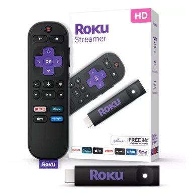 ROKU STREAMER HD 2025 1080P CONTROL POR VOZ NETFLIX DISNEY+ HDMI - NEGRO - 1