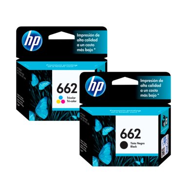 PACK CARTUCHOS DE TINTA ORIGINAL HP 662 NEGRA ORIGINAL + HP 662 TRICOLOR - 1