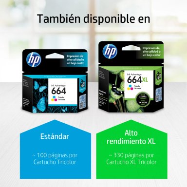 Cartucho de tinta HP 664 Tricolor Original - 2
