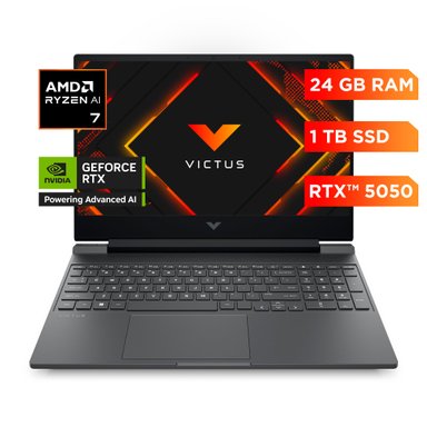 NOTEBOOK HP GAMER VICTUS 15-FB3038LA AMD RYZEN 7 24GB RAM 1TB SSD RTX5050 8GB WINDOWS 11 HOME - 1