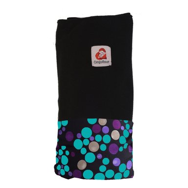 FULAR SEMIESLASTICADO EN COLOR NEGRO CON BOLSILLO LUNARES VERDES - 2