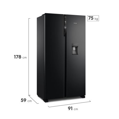 REFRIGERADOR FENSA 436L NO FROST SIDE BY SIDE SFX440B NEGRO - 2