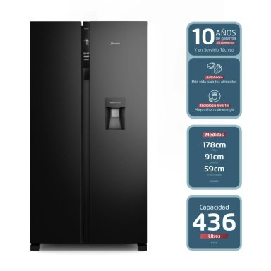 REFRIGERADOR FENSA 436L NO FROST SIDE BY SIDE SFX440B NEGRO - 3