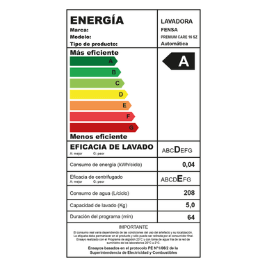 LAVADORA AUTOMATICA PREMIUM CARE 16SZ FENSA CARGA SUPERIOR 16KG - 3