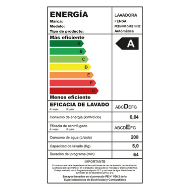 LAVADORA AUTOMATICA PREMIUM CARE 16SZ FENSA CARGA SUPERIOR 16KG - 11