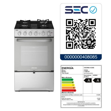 COCINA A GAS FENSA F 3000 RT 4 PLATOS CUBIERTA VIDRIO INOX - 5
