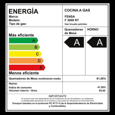 COCINA A GAS FENSA F 3000 RT 4 PLATOS CUBIERTA VIDRIO INOX - 7