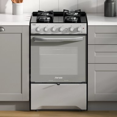 COCINA A GAS FENSA F 3000 RT 4 PLATOS CUBIERTA VIDRIO INOX - 10