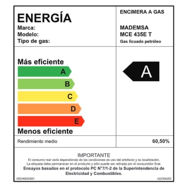 ENCIMERA A GAS MADEMSA 4 PLATOS MCE 435E T ENCENDIDO ELÉCTRICO INOXIDABLE - 3