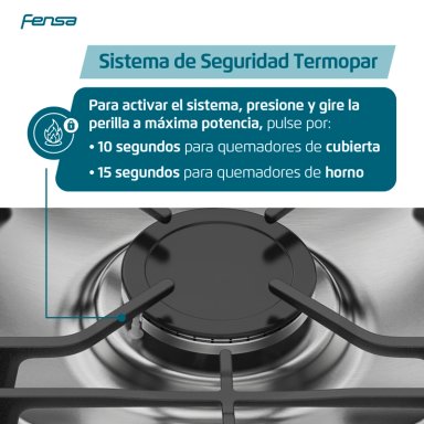 COCINA A GAS 6 PLATOS FENSA VAPORBAKE Y TIMER F 5300 T - 11