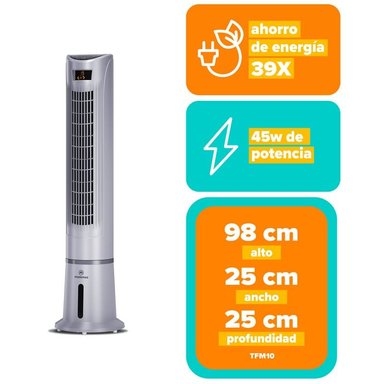 ENFRIADOR DE AIRE DE TORRE MADEMSA 45W CONTROL REMOTO TFM10 - 3