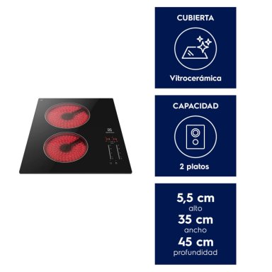 ENCIMERA ELE CTRICA 2 PLATOS VITROCERAMICA PANEL TOUCH VE3ST - 5