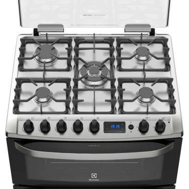 COCINA A GAS 5 PLATOS DOBLE HORNO TIMER DIGITAL 76DBA NEGRA - 6
