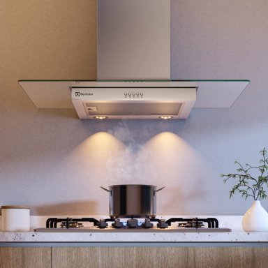 CAMPANA COCINA PARED DECORATIVA 90CM LUZ LED CE9VX INOX - 5