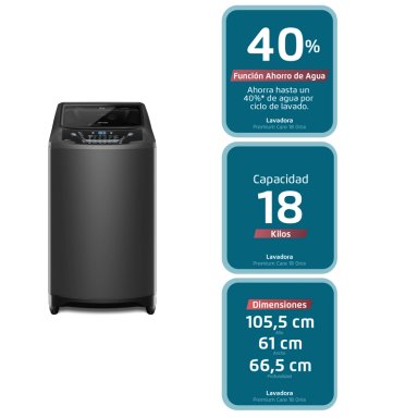 LAVADORA AUTOMATICA 18KG CARGA SUPERIOR PREMIUM CARE 18 ONIX - 6