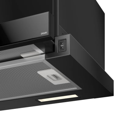 CAMPANA COCINA EXTRACTORA RETRACTIL 60CM LUZ LED DE6RI NEGRA - 8