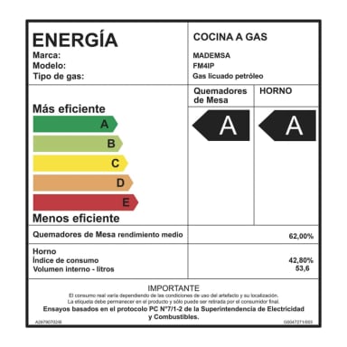 COCINA A GAS 4 PLATOS LIMPIAFACIL Y PARRILLAS ALAMBRON FM4IP - 4