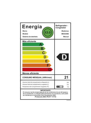 REFRIGERADOR 248L FRIO DIRECTO BOTTOM FREEZER MED250B NEGRO - 3