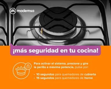 COCINA A GAS 4 PLATOS LIMPIAFACIL Y TAPA VIDRIO FM4LP NEGRA - 8