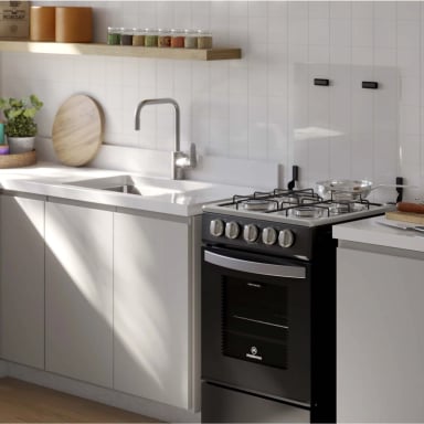COCINA A GAS 4 PLATOS LIMPIAFACIL Y TAPA VIDRIO FM4LP NEGRA - 9
