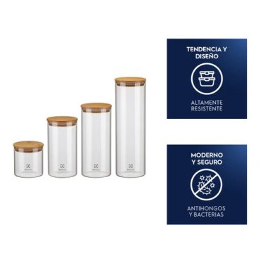 CONTENEDORES DE VIDRIO Y TAPA DE BAMBU ELECTROLUX - 2