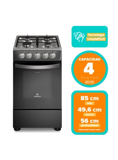 COCINA A GAS 4 PLATOS LIMPIAFACIL Y PARRILLAS ALAMBRON FM4IP - 3