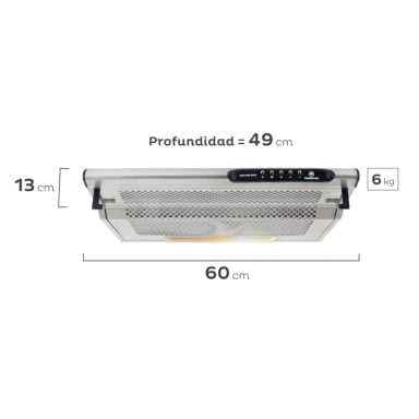 CAMPANA DE COCINA EXTRACTORA MADEMSA 60CM RETRACTIL M60 - 3