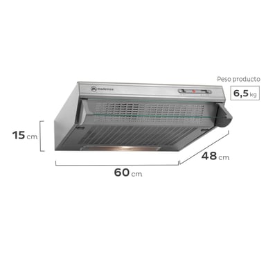 CAMPANA DE COCINA EXTRACTORA 60 CM DOUBLE FUNCTION MX U160S - 1