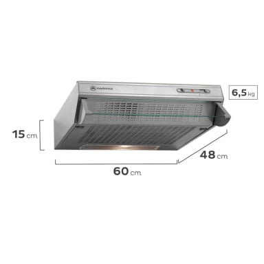 CAMPANA DE COCINA EXTRACTORA 60 CM DOUBLE FUNCTION MX U160S - 3