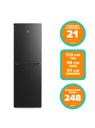 REFRIGERADOR 248L FRIO DIRECTO BOTTOM FREEZER MED250B EN COLOR NEGRO - 5