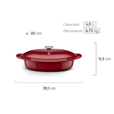 WOK DE HIERRO FUNDIDO ESMALTADO ELECTROLUX EXPERT 30 CM  - 2