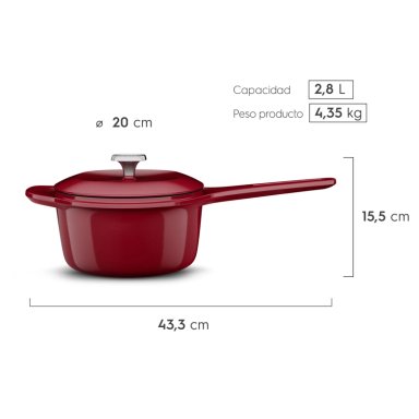 OLLA CACEROLA DE HIERRO FUNDIDO ESMALTADO ELECTROLUX EXPERT 20 CM  - 3