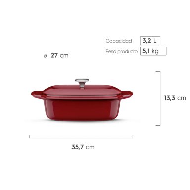 OLLA OVALADA DE HIERRO FUNDIDO ESMALTADO ELECTROLUX EXPERT 27 CM  - 3