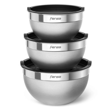 SET BOWLS ACERO INOXIDABLE MULTIUSO FENSA TAPA PLASTICO 3 UN - 1