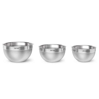 SET BOWLS ACERO INOXIDABLE MULTIUSO FENSA TAPA PLASTICO 3 UN - 5