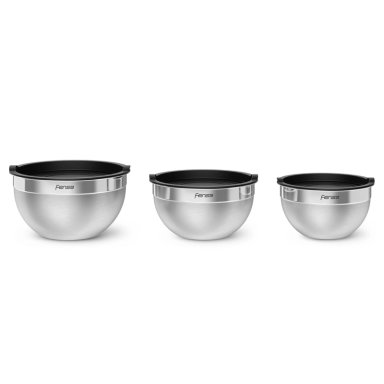 SET BOWLS ACERO INOXIDABLE MULTIUSO FENSA TAPA PLASTICO 3 UN - 6