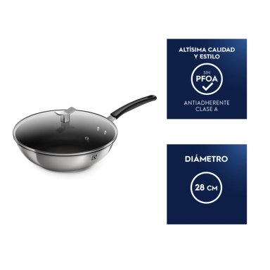 WOK ANTIADHERENTE CON TAPA 28 CM ELECTROLUX - 2