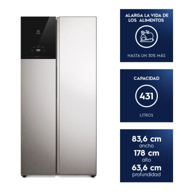 REFRIGERADOR 440L NO FROST SIDE BY SIDE INVERTER ES40S INOX - 11