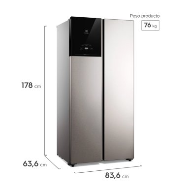 REFRIGERADOR 440L NO FROST SIDE BY SIDE INVERTER ES40S INOX - 2