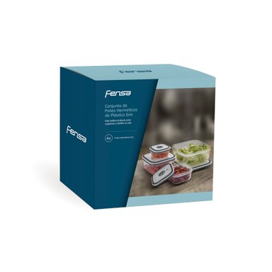 SET CONTENEDORES DE PLASTICO HERMÉTICOS FENSA 4 UN - 4