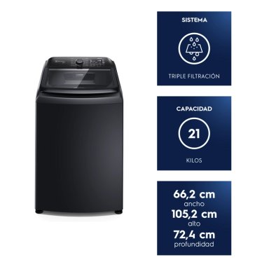 LAVADORA AUTOMATICA 21KG CARGA SUPERIOR EXPERT LEB21 NEGRA - 3