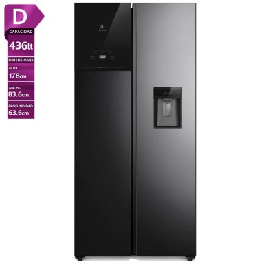 REFRIGERADOR ELECTROLUX NO FROST SIDE BY SIDE INVERTER 436L ES40WB BLACK - 1
