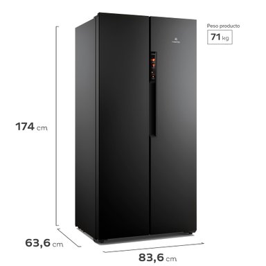 REFRIGERADOR 430L NO FROST SIDE BY SIDE INVERTER MAS430B NEGRO - 6